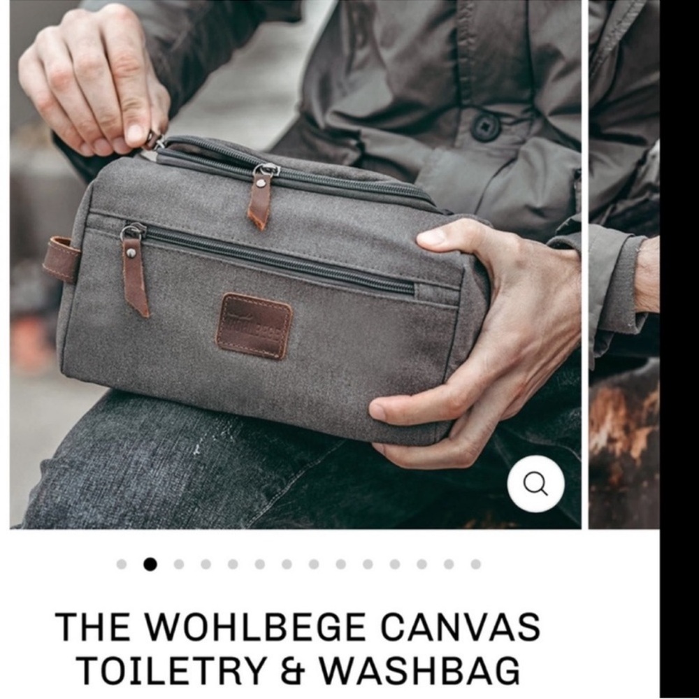 Canvas toiletry & wash bag